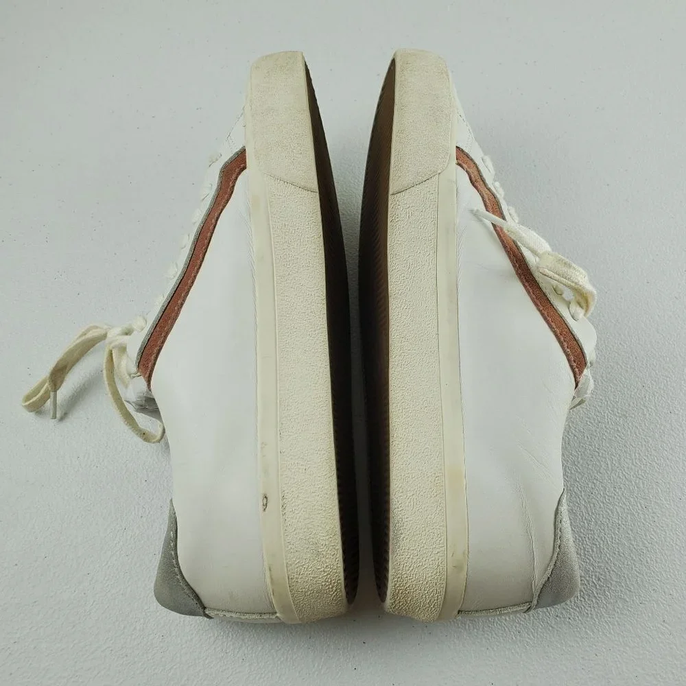 Madewell Sidewalk Low-Top Sneakers Soft Leather Lace Up Shoes 8 Womens White